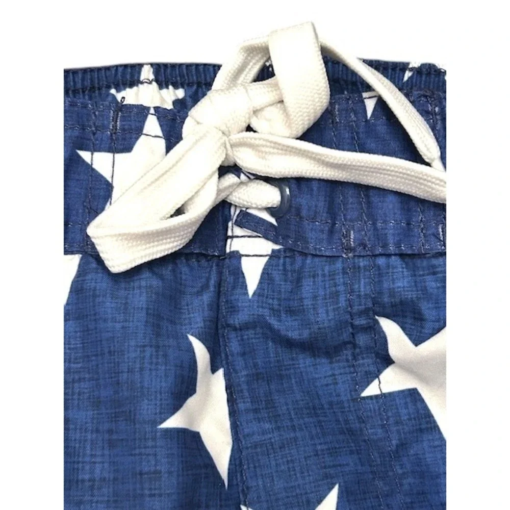 Kanu Surf Boy's Size S American Flag Swim Trunks Patriotic Stars‎ Stripes Shorts